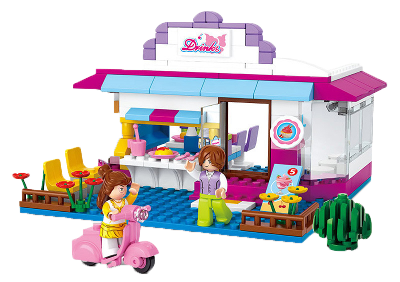 Newest-Genuine-SLuban-Friends-Building-Blocks-Compatible-with-Lego-Dream-Series-0528-Sweet-Drink-House-Children